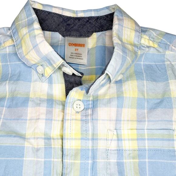 Gymboree Pastel Plaid Button Down Shirt Size 3T - Picture 2 of 5